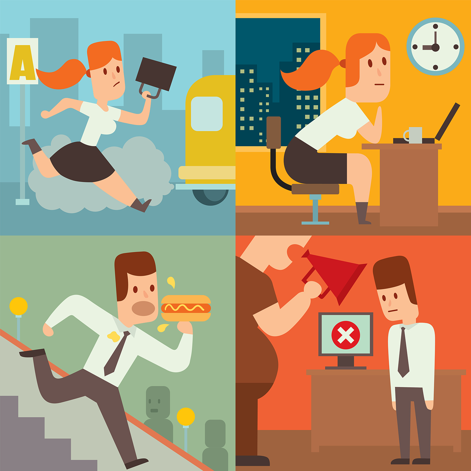 business-work-time-lag-delay-vector-illusutration